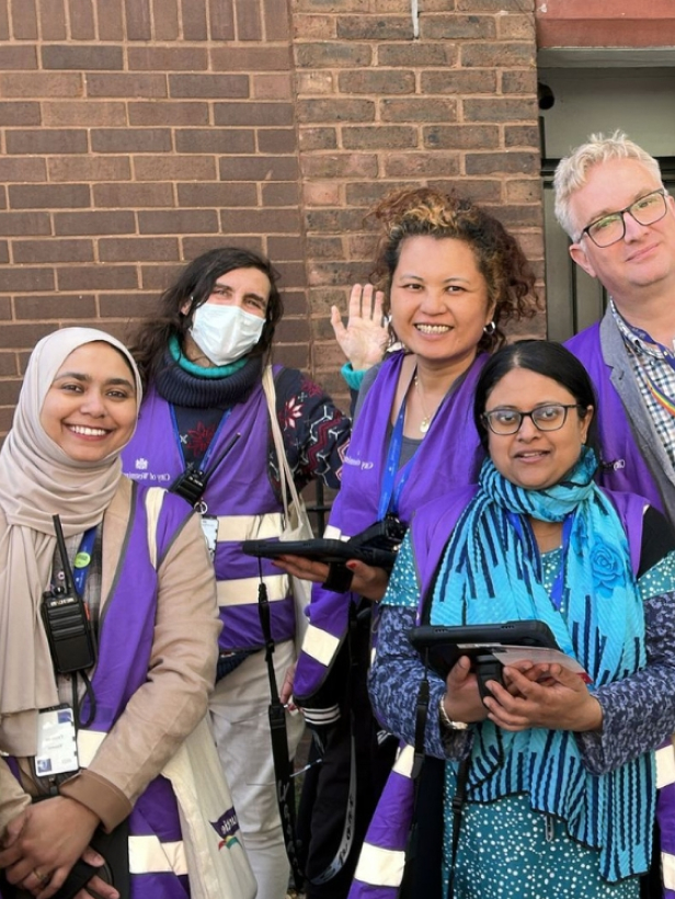 A group of volunteers canvass for the City of Westminster Church Street Regeneration project.